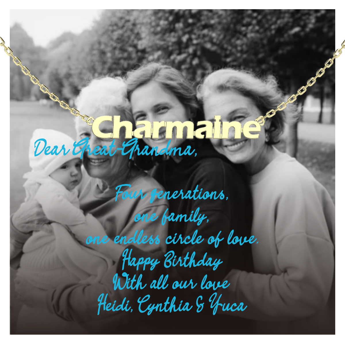 Name Necklace with Emotional Spark SN015CARD (Personalized Note Jewelry)