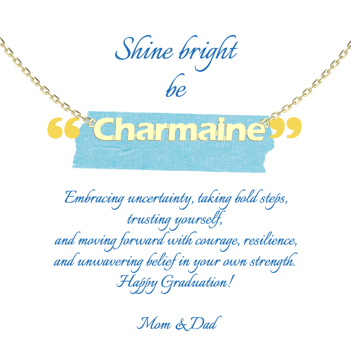 Name Necklace with Emotional Spark SN015CARD (Personalized Note Jewelry)