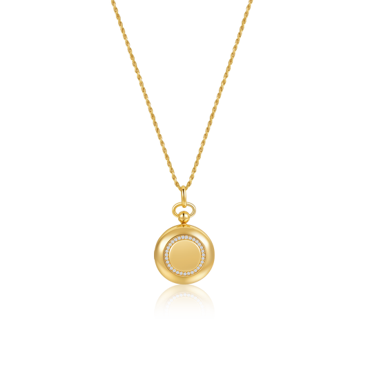 18K Gold Plated Luna Halo Whisper Locket SN006G