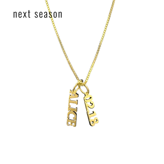 Next Season-CharmStack Birthstone Name Necklace
