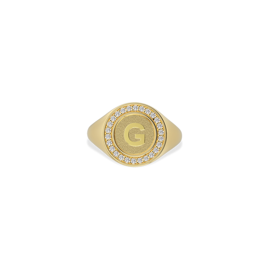18k Gold Plated Monogram Initial Ring SS25R001G
